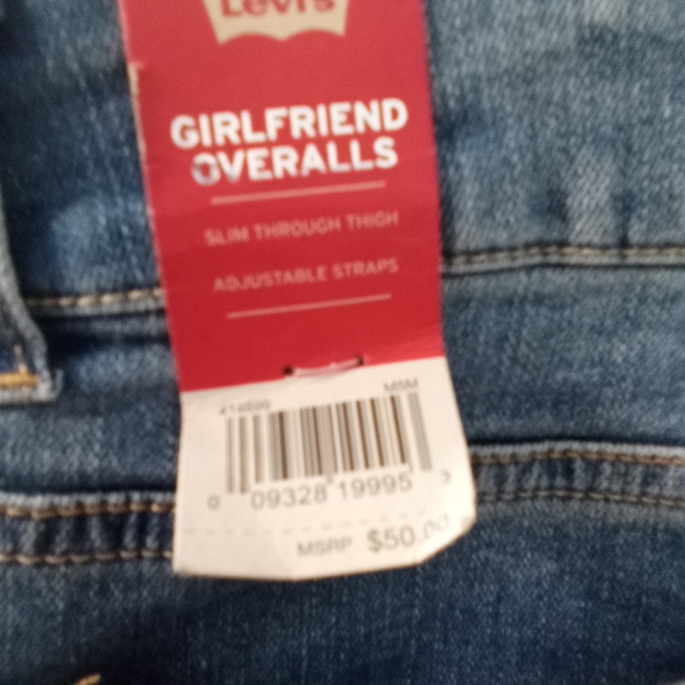 Girls Blue Girlfriend Stretch Jeans Overalls Size 10 Levi Strauss & Co - Picture 5 of 8